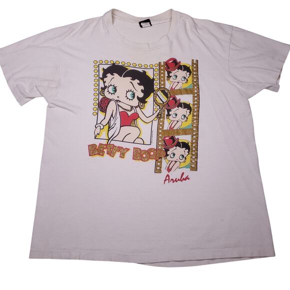 Vtg 90s Betty Boop Diamond Dust Glitter Tee - Picture 1 of 8